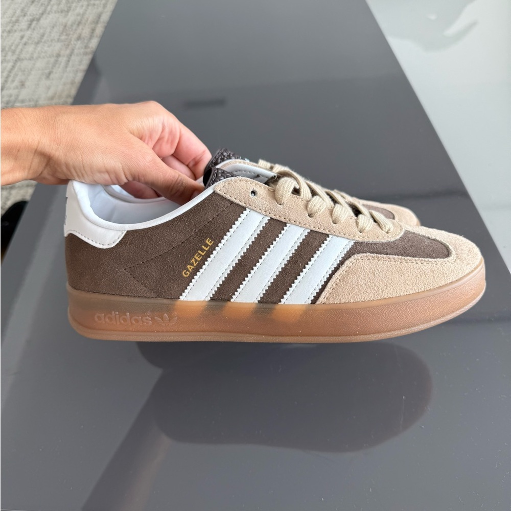 Adidas Gazelle Brown and White Sneakers